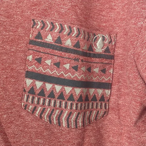 VOLCOM mens heathered red pocket Henley long sleeve shirt - Picture 2 of 4